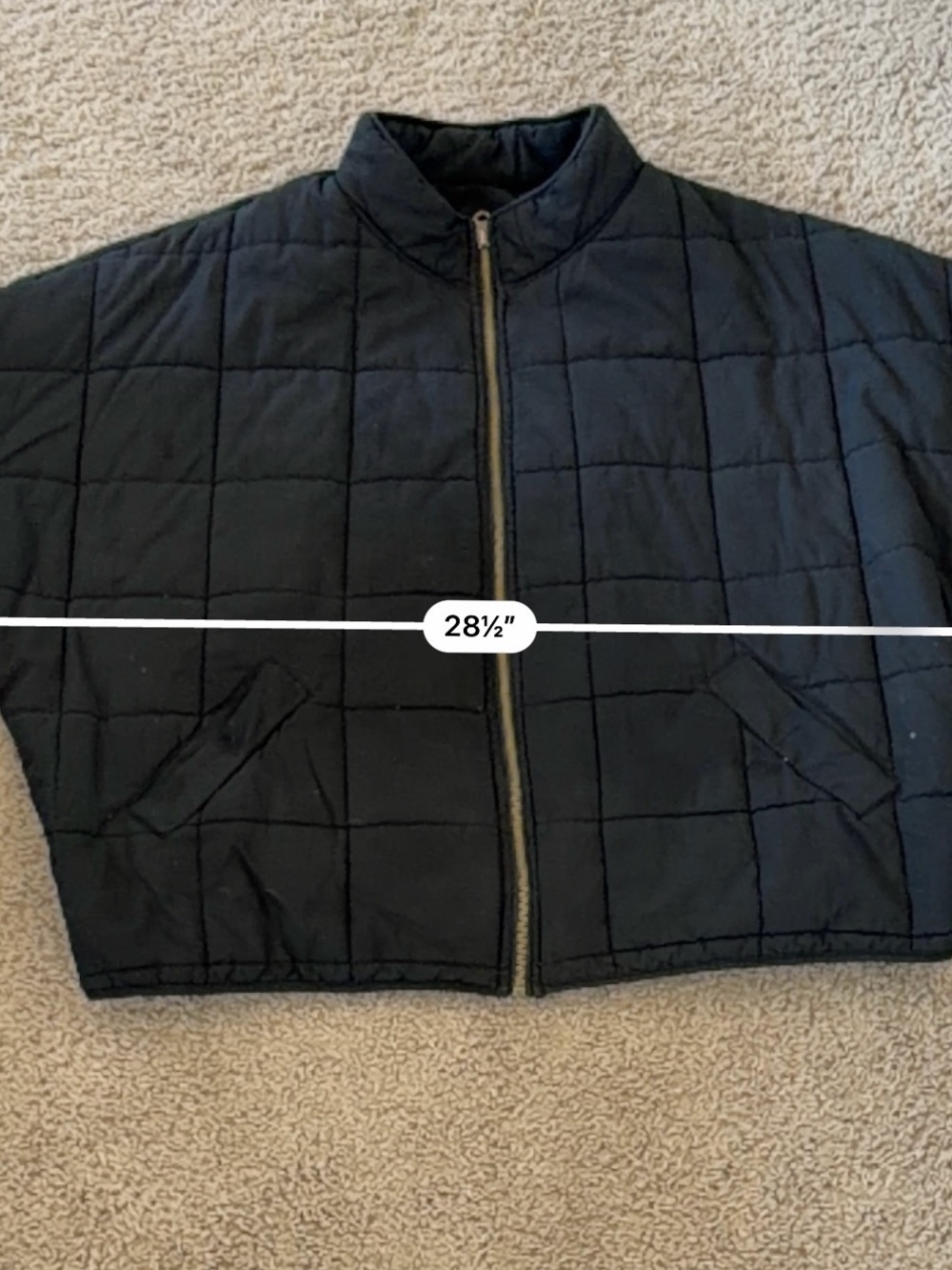 Classic Black Quilted Puffer Jacket Womens Zip Front Stand Collar L XL - Picture 9 of 10